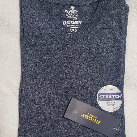 Unisex Navy Blue Rugby University T-Shirt - Picture 1 of 3